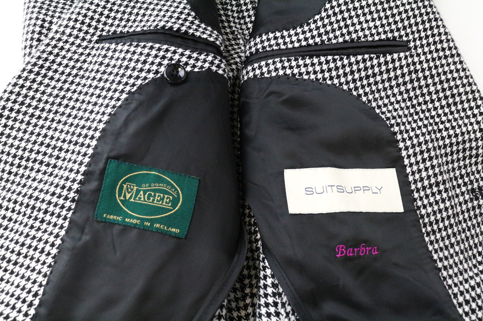 SUITSUPPLY La Spalla Women's UK30R Grey Pure Linen Patterned Two-Piece Suit