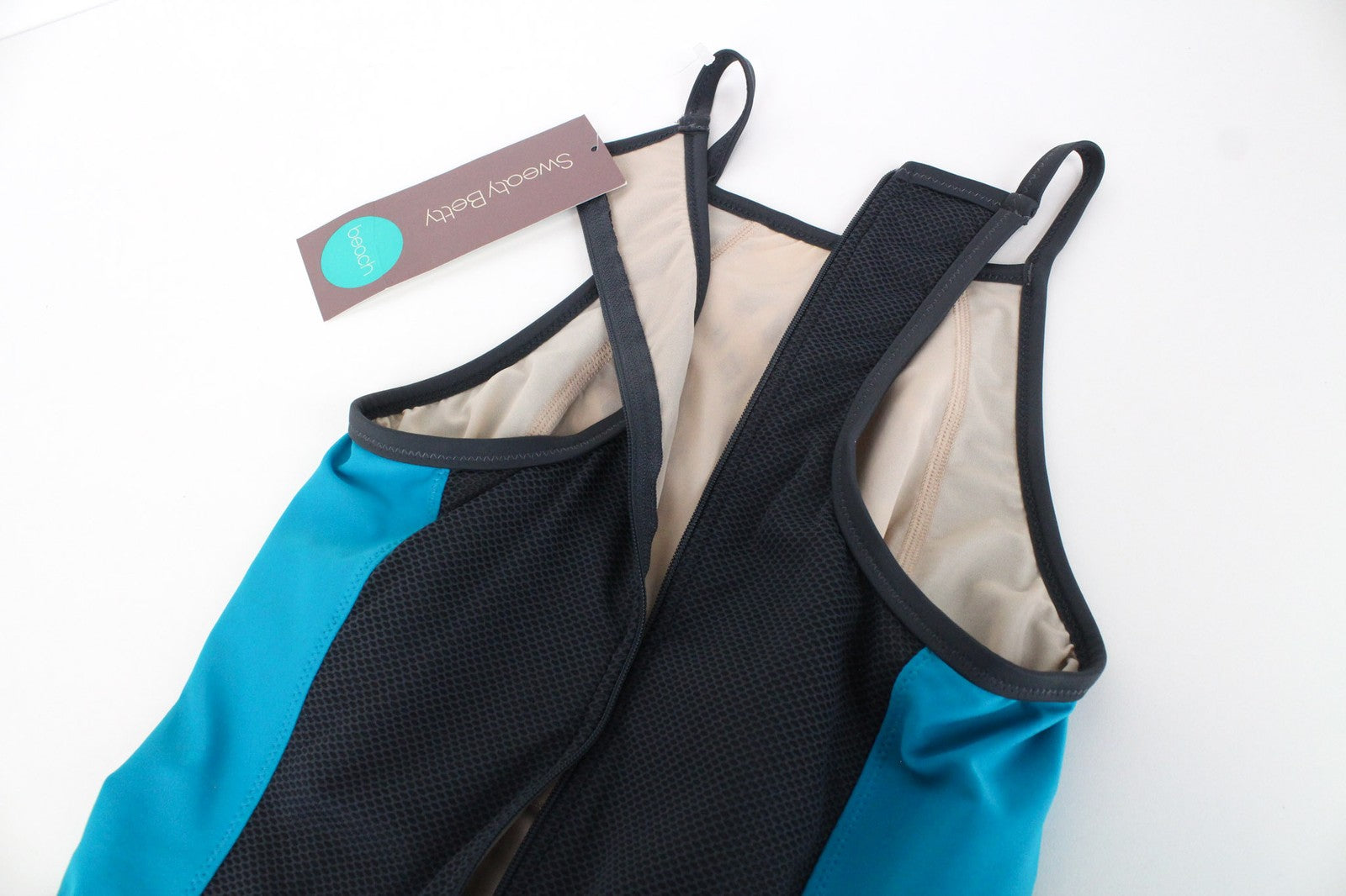 SWEATY BETTY Aquaglide Women S Blue Print Quick Dry One-Piece Swimwear