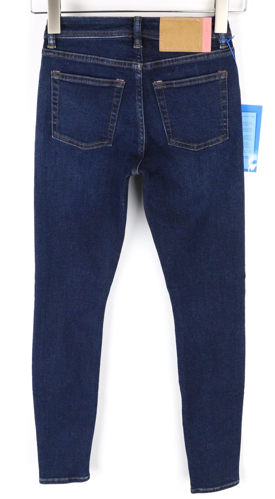 ACNE STUDIOS Climb Women's W23/L32 Dark Blue Skinny Bla Konst Zip Stretch Jeans