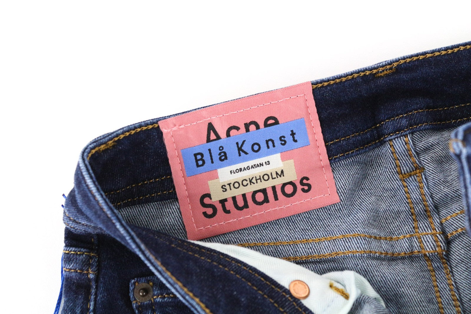 ACNE STUDIOS Climb Women's W23/L32 Dark Blue Skinny Bla Konst Zip Stretch Jeans