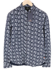 SCOTCH & SODA Ams Couture Men's M Navy Pure Cotton Patterned Long Sleeve Shirt