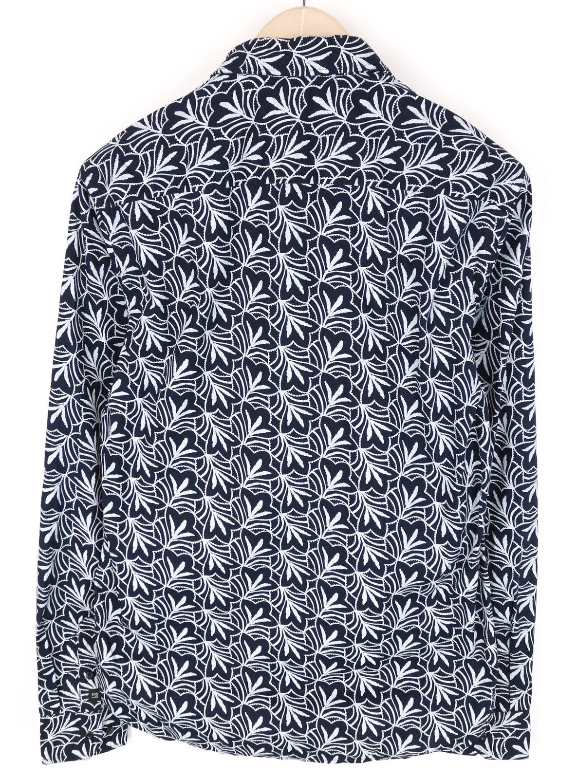 SCOTCH & SODA Ams Couture Men's M Navy Pure Cotton Patterned Long Sleeve Shirt
