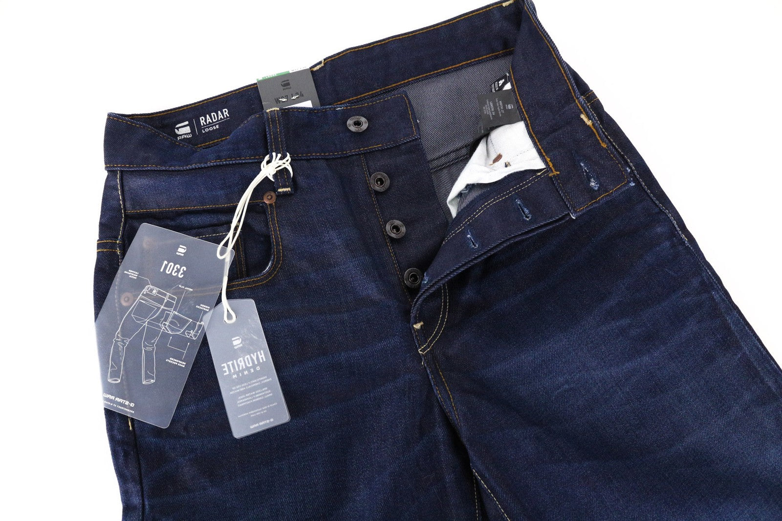 G-STAR Radar Men's W27/L34 Dark Aged Blue Loose Hydrite Non-Stretch Jeans