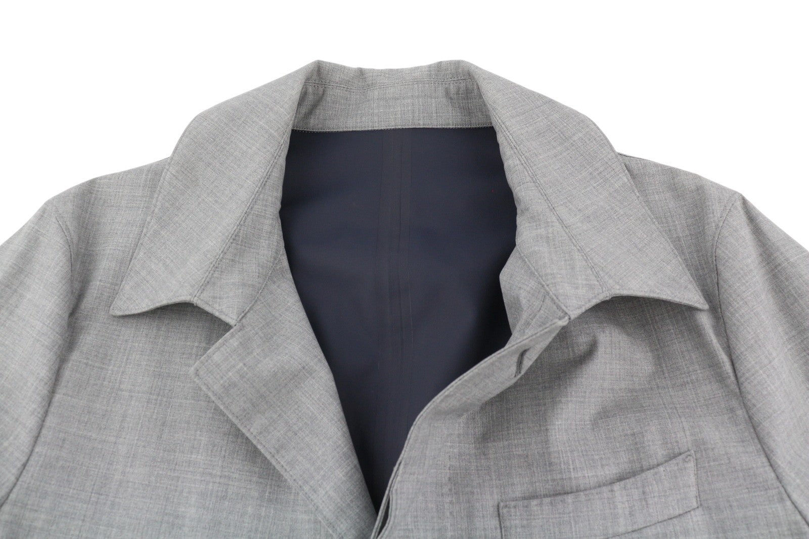 SUITSUPPLY Rivington Men Raincoat UK40R Grey Melange Water Repellent RRP€349