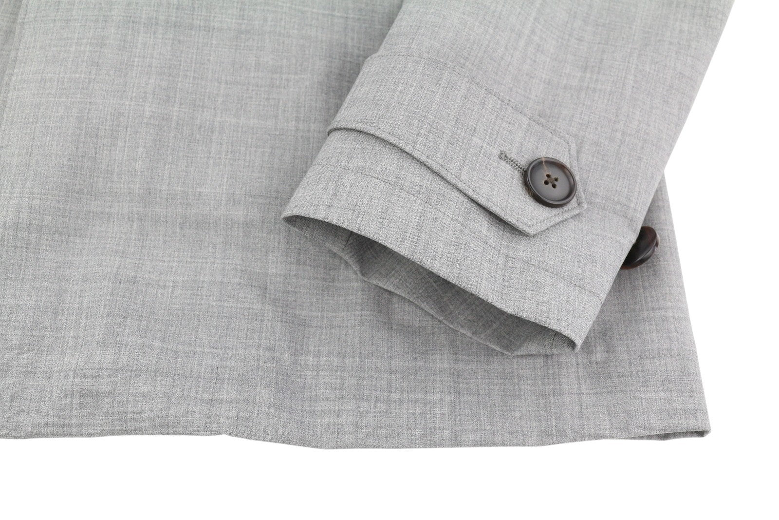 SUITSUPPLY Rivington Men Raincoat UK40R Grey Melange Water Repellent RRP€349