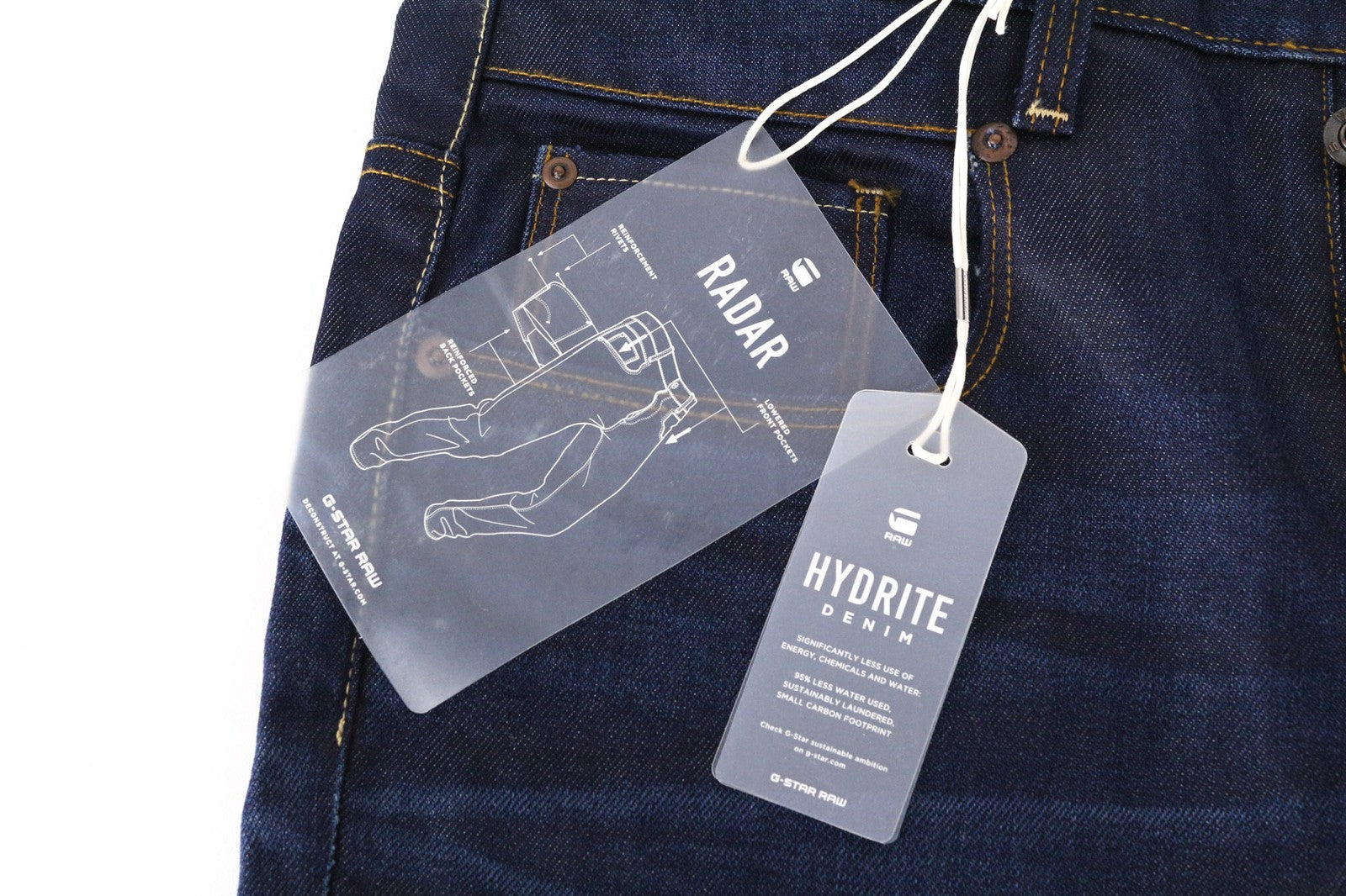 G-STAR Radar Men's W28/L34 Dark Blue Loose Cut Non-Stretch Button-Fly Jeans