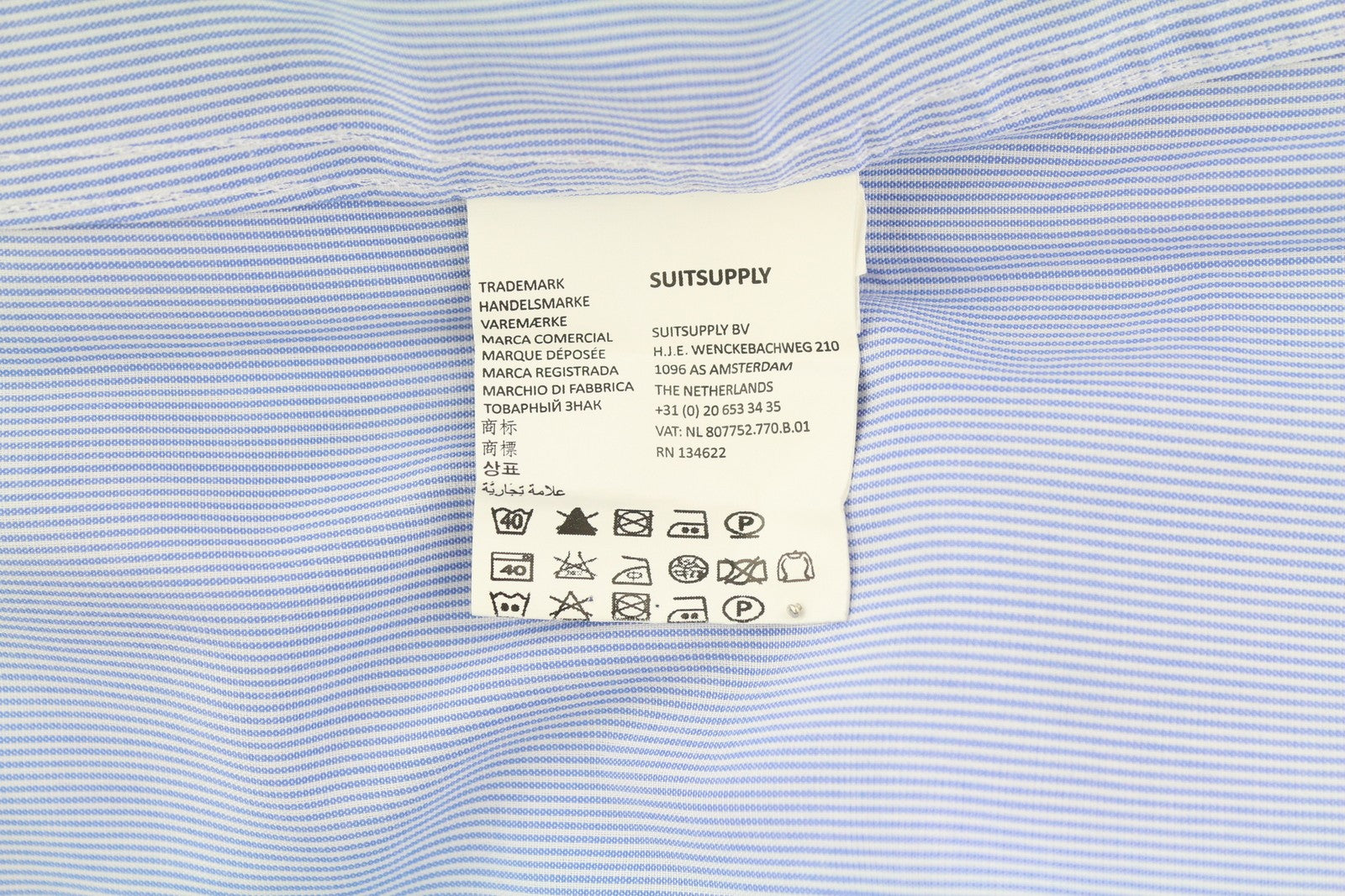SUITSUPPLY Try On Extra Slim Fit Men Formal Shirt 41 / 16 Blue Pinstriped Button
