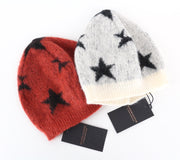 MAISON SCOTCH Women's OS Light Grey Woven Stars 2-Pack Mohair Blend Beanies