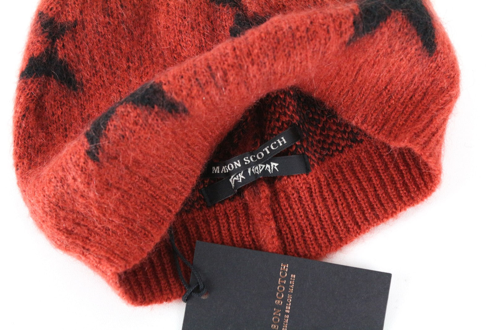 MAISON SCOTCH Women's OS Light Grey Woven Stars 2-Pack Mohair Blend Beanies