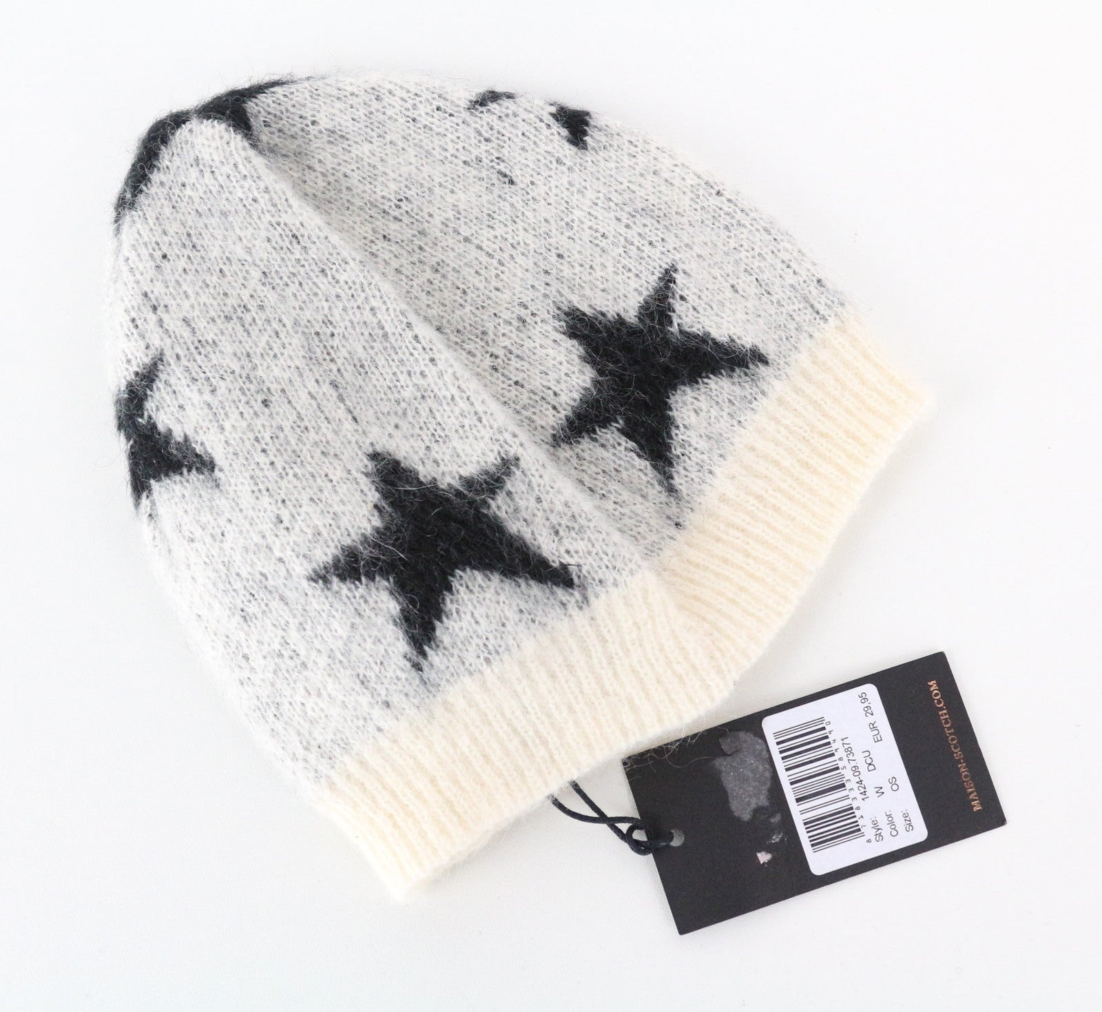 MAISON SCOTCH Women's OS Light Grey Woven Stars 2-Pack Mohair Blend Beanies