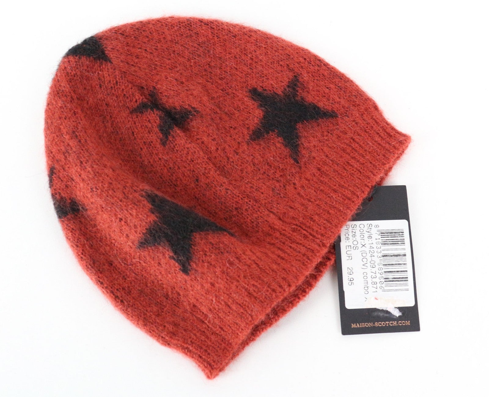 MAISON SCOTCH Women's OS Light Grey Woven Stars 2-Pack Mohair Blend Beanies