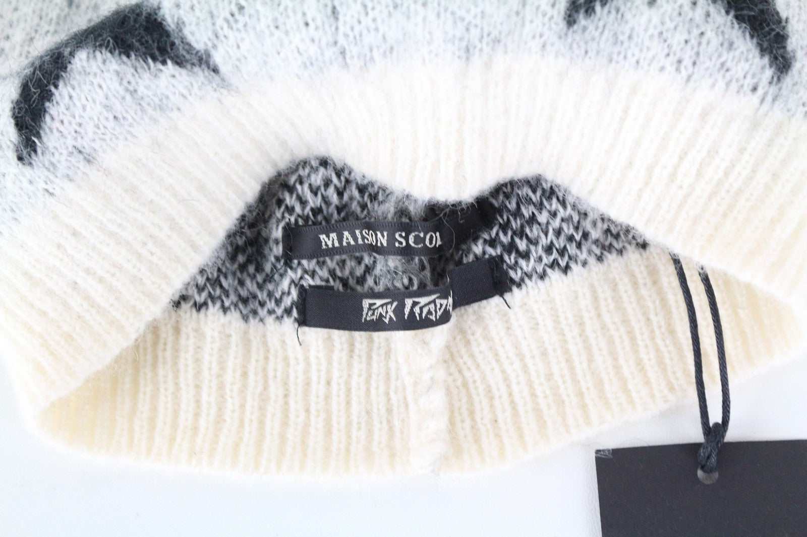 MAISON SCOTCH Women's OS Light Grey Woven Stars 2-Pack Mohair Blend Beanies