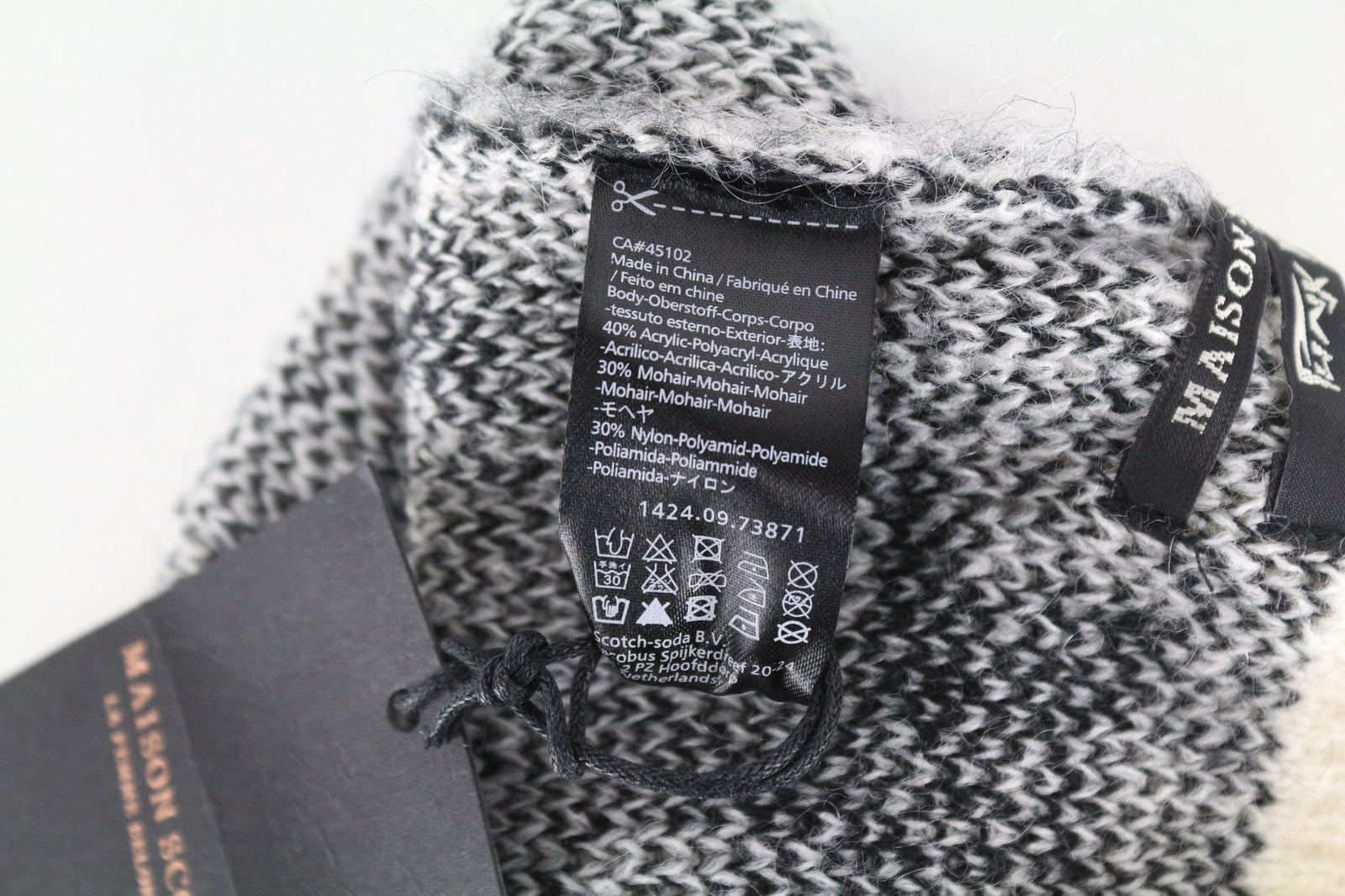 MAISON SCOTCH Women's OS Light Grey Woven Stars 2-Pack Mohair Blend Beanies