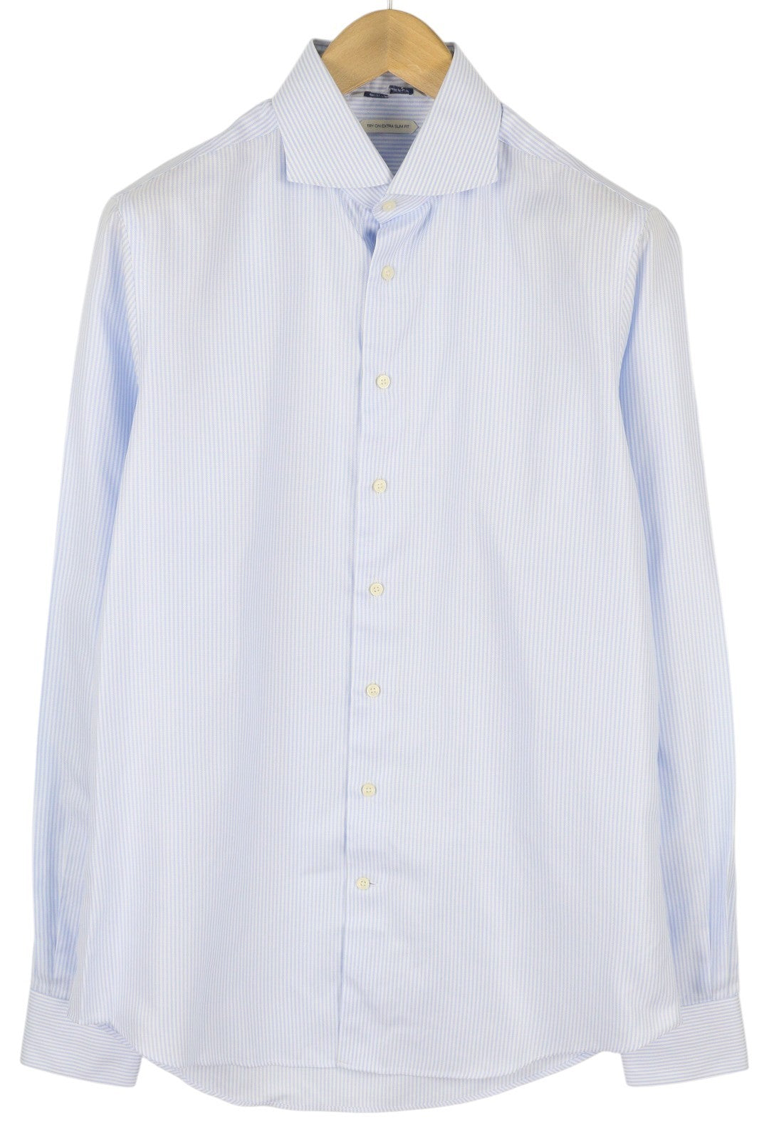 SUITSUPPLY Try On Extra Slim Fit Men Formal Shirt 41L / 16L Pinstriped Cutaway