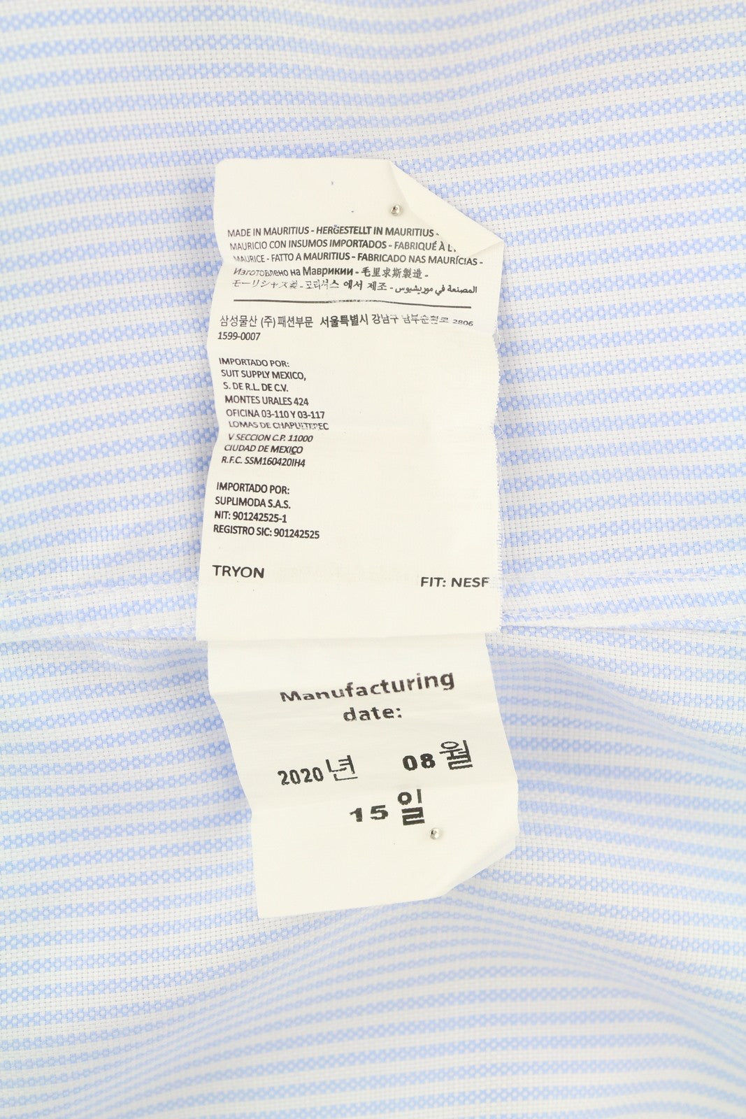 SUITSUPPLY Try On Extra Slim Fit Men Formal Shirt 41L / 16L Pinstriped Cutaway