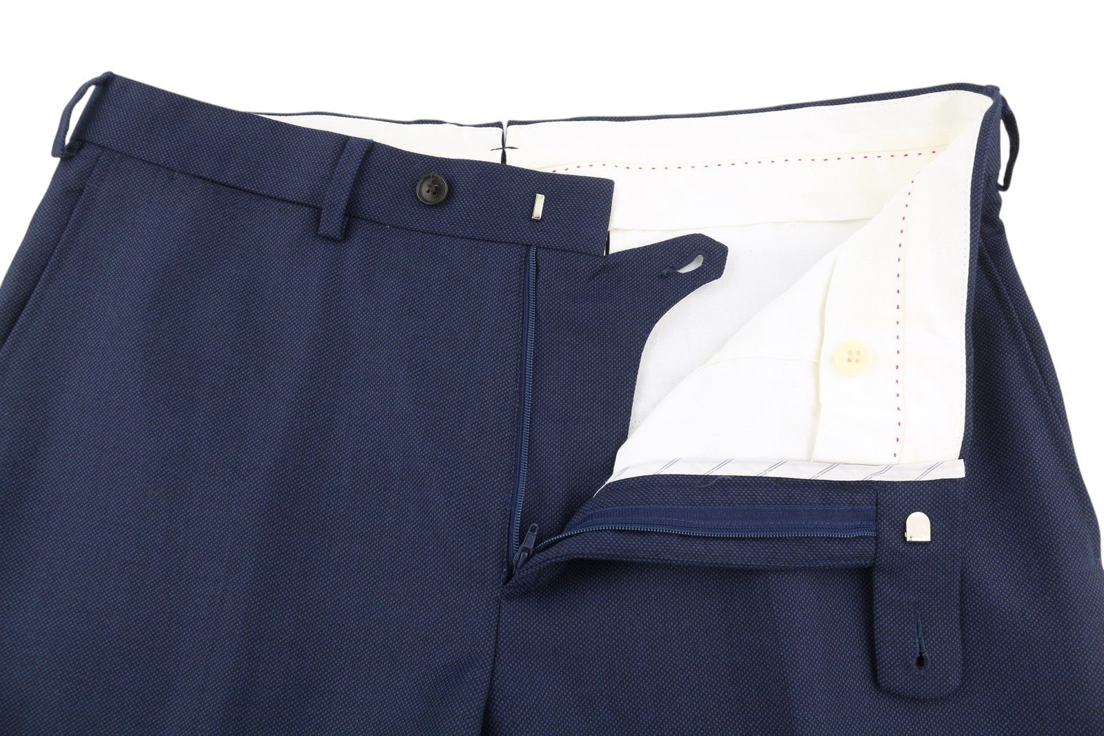 SUITSUPPLY Sienna Ticket Pocket Men Suit UK40R Dark Blue Patterned Wool 2in1