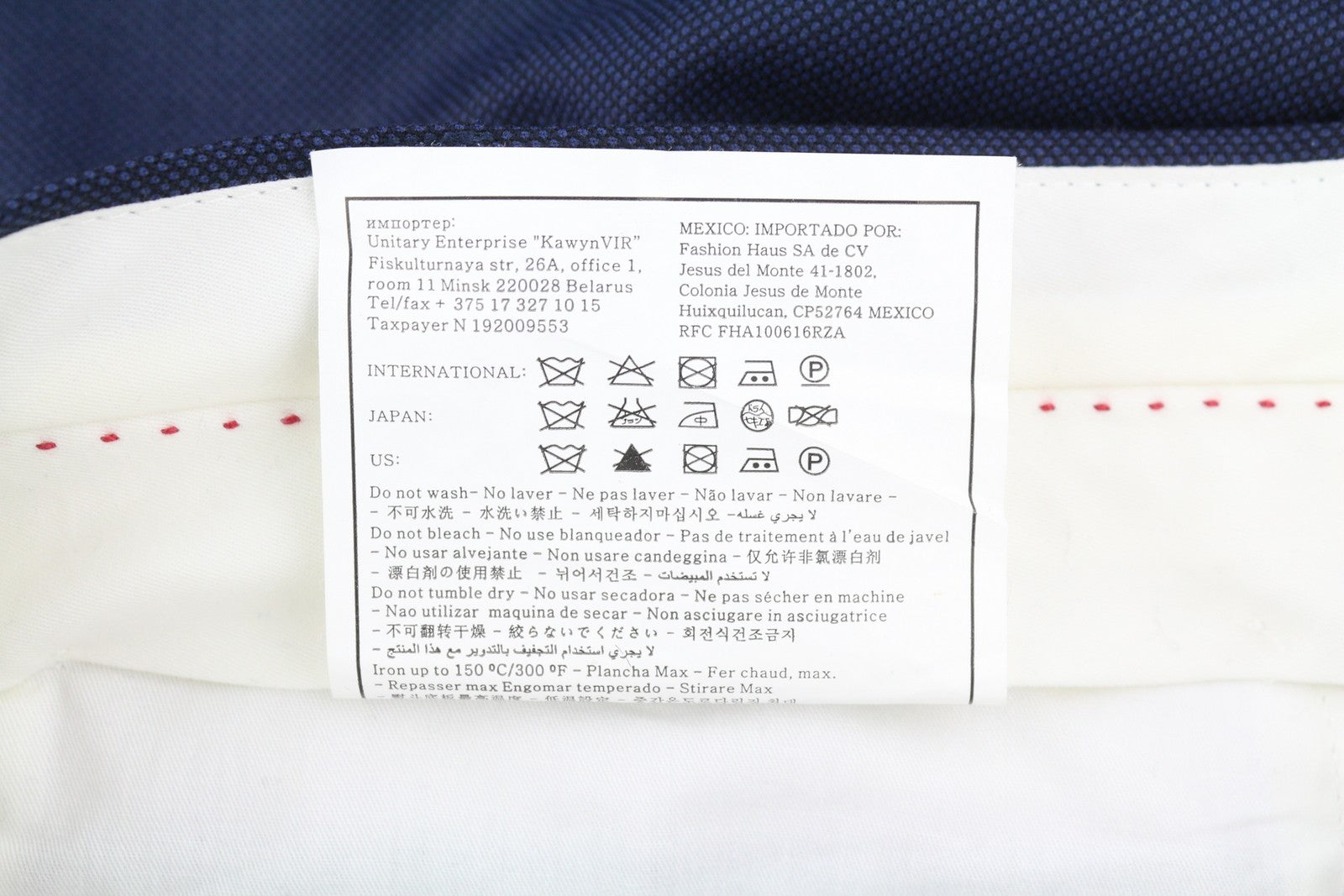 SUITSUPPLY Sienna Ticket Pocket Men Suit UK40R Dark Blue Patterned Wool 2in1