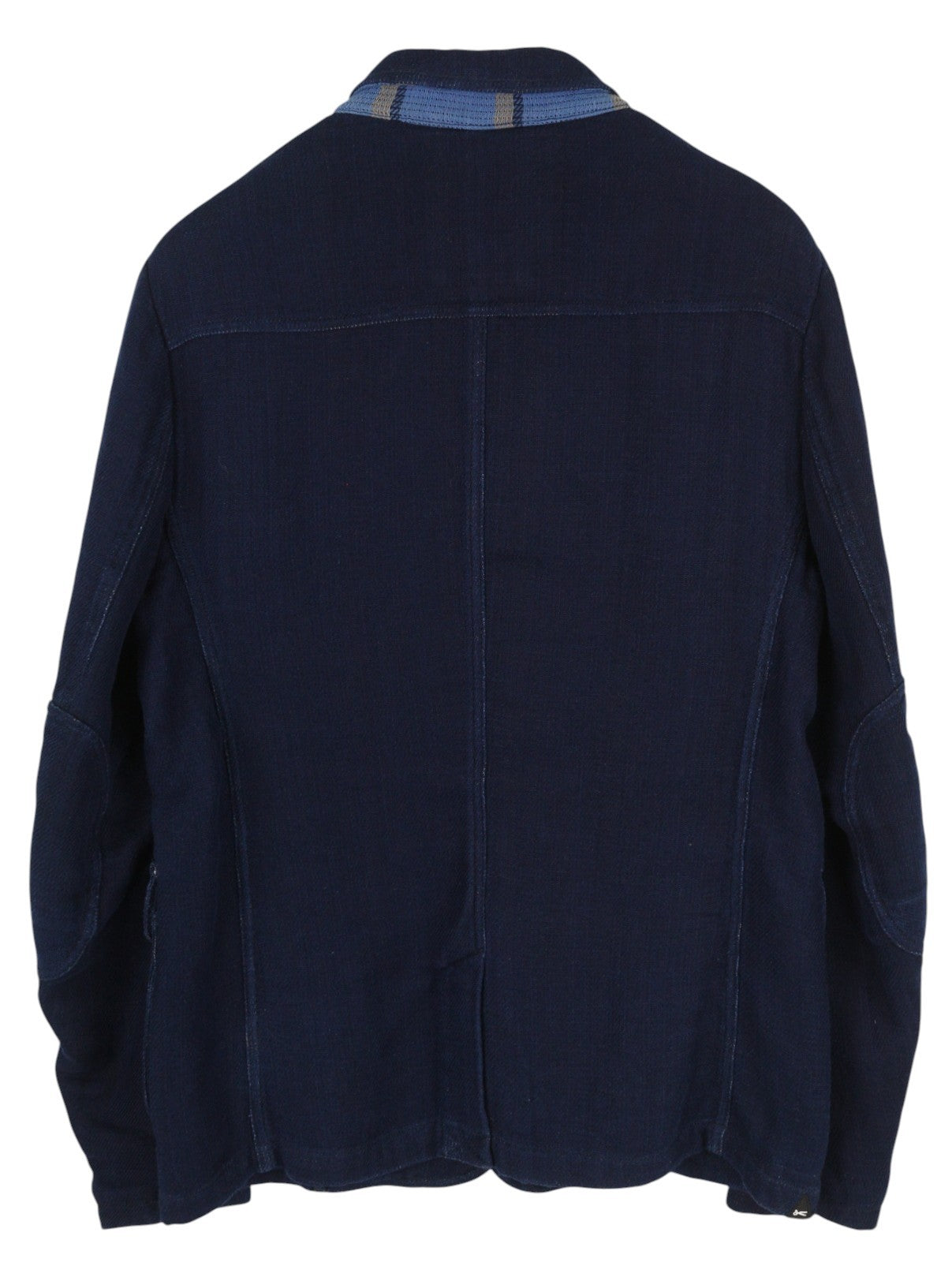 DENHAM Men Blazer M Dark Blue Notch Lapel Button-Up Unlined Single-Breasted