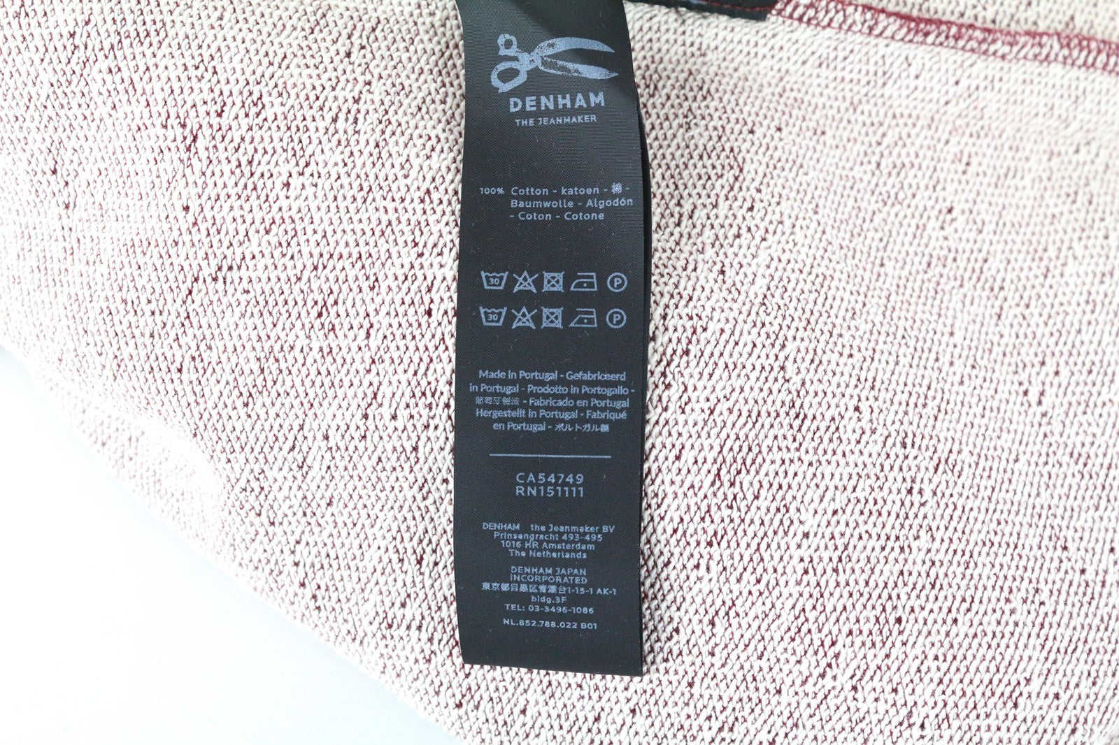 DENHAM Hummingbird Women's XS Red Pure Cotton Long Sleeve Pullover Logo Top