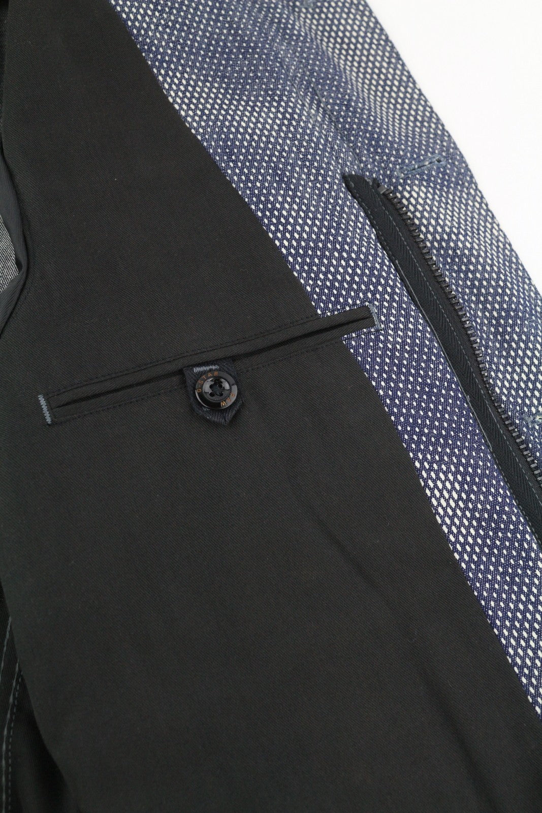 G-STAR Bronson Men Blazer M Blue Camouflage Patterned Buttoned Unlined Logo