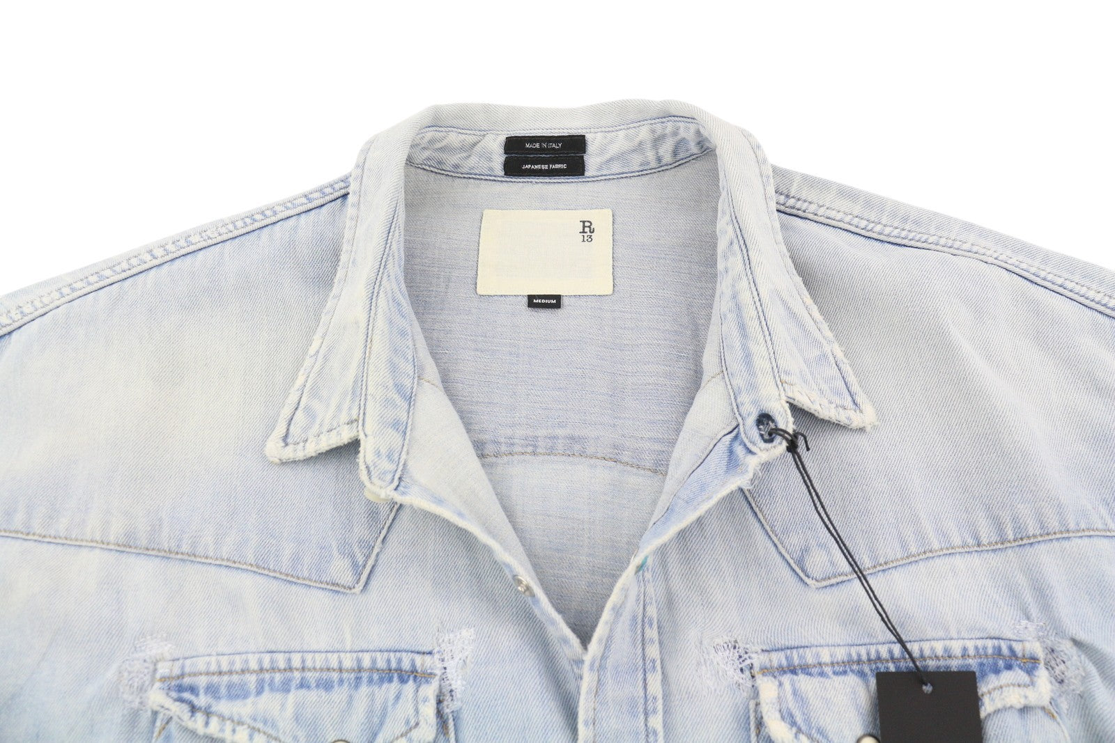 R13 Oversize Cropped Cow Boy Shirt Women Jacket M Sullivan Linen Blend RRP€500