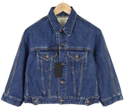 R13 Cropped Raglan Trucker Women Jacket M Jasper Tex Button-Up Spread Blue $798