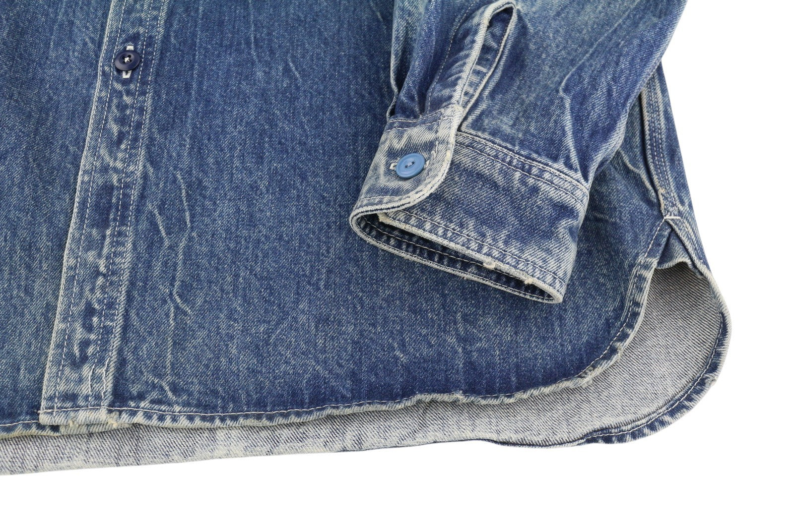 R13 Usn Long Sleeve Shirt Dress Women M Kelly Button-Up Faded Washed Denim Blue