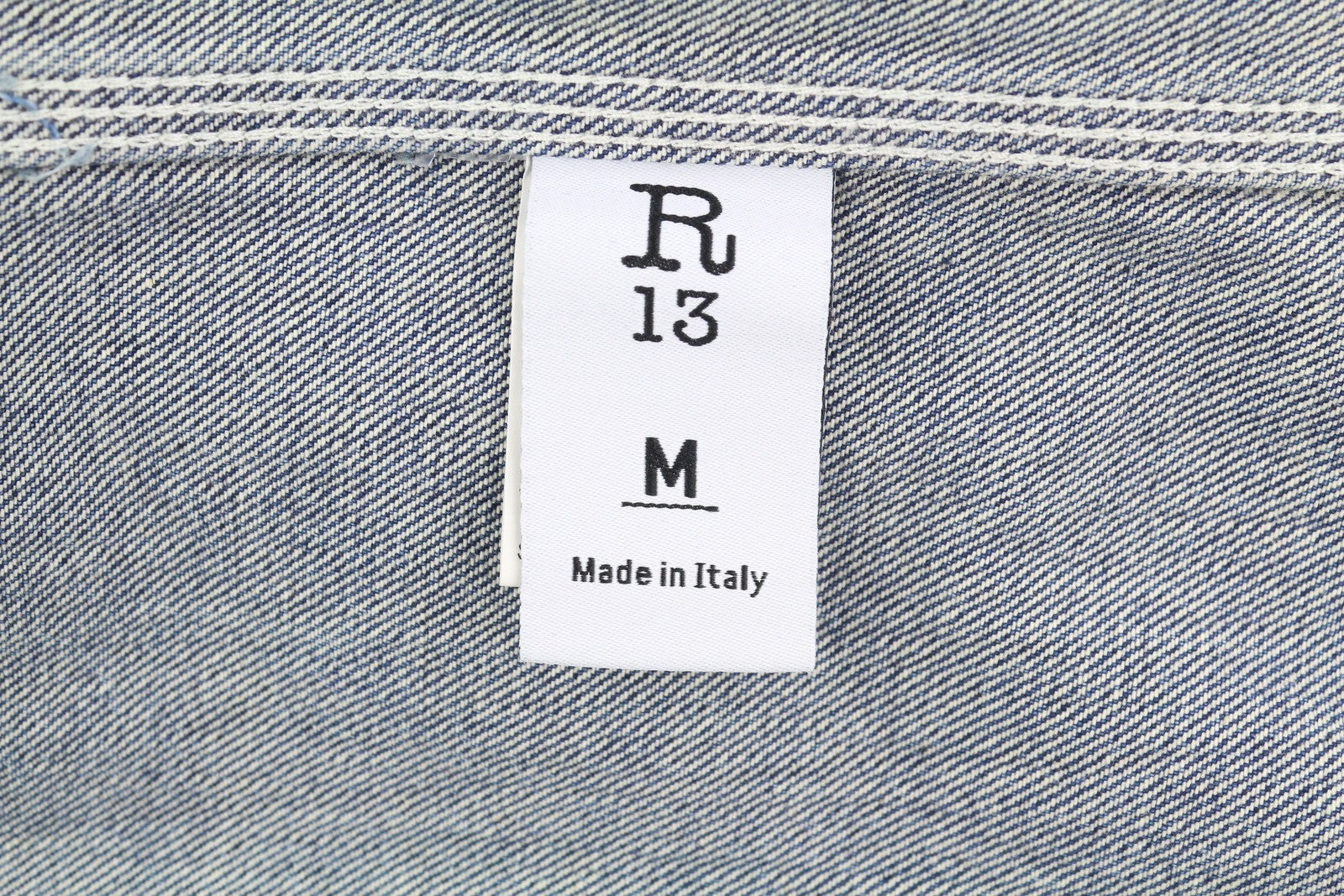 R13 Usn Long Sleeve Shirt Dress Women M Kelly Button-Up Faded Washed Denim Blue