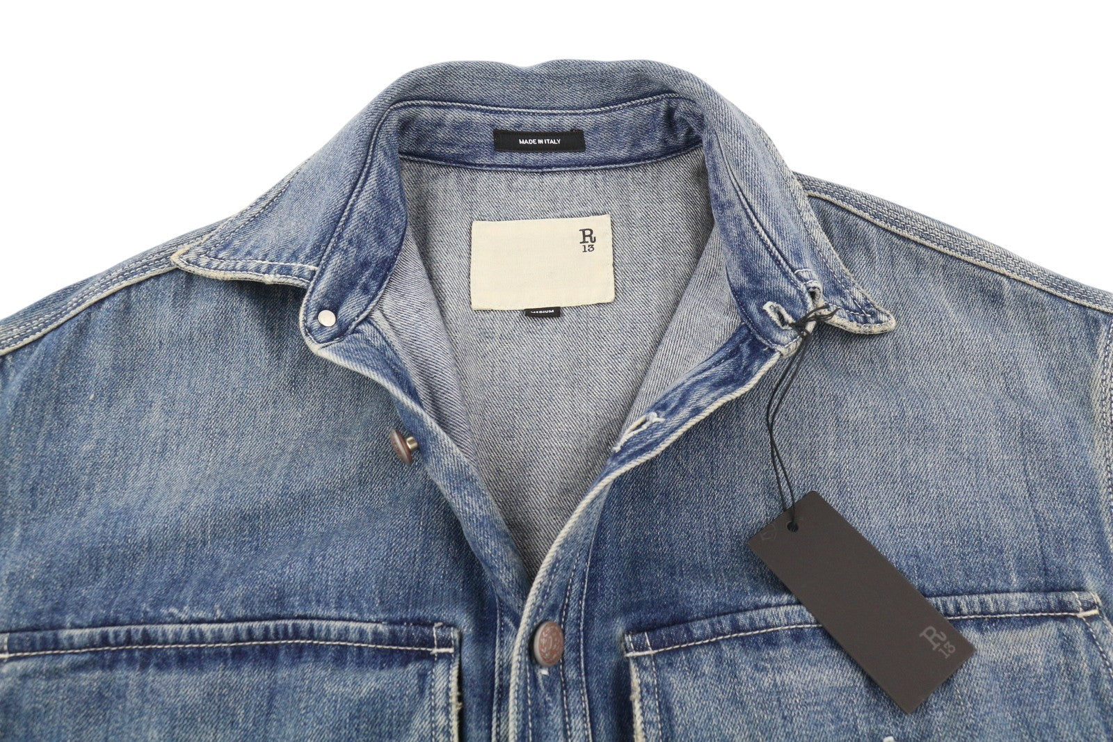 R13 Alice Double Shirt Women Jacket M Kellen Oversized Button-Up Faded Blue