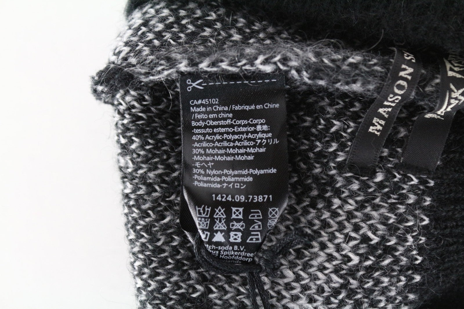 MAISON SCOTCH Women's OS Light Grey Beanie 2-Pack Stars Mohair Blend Knit