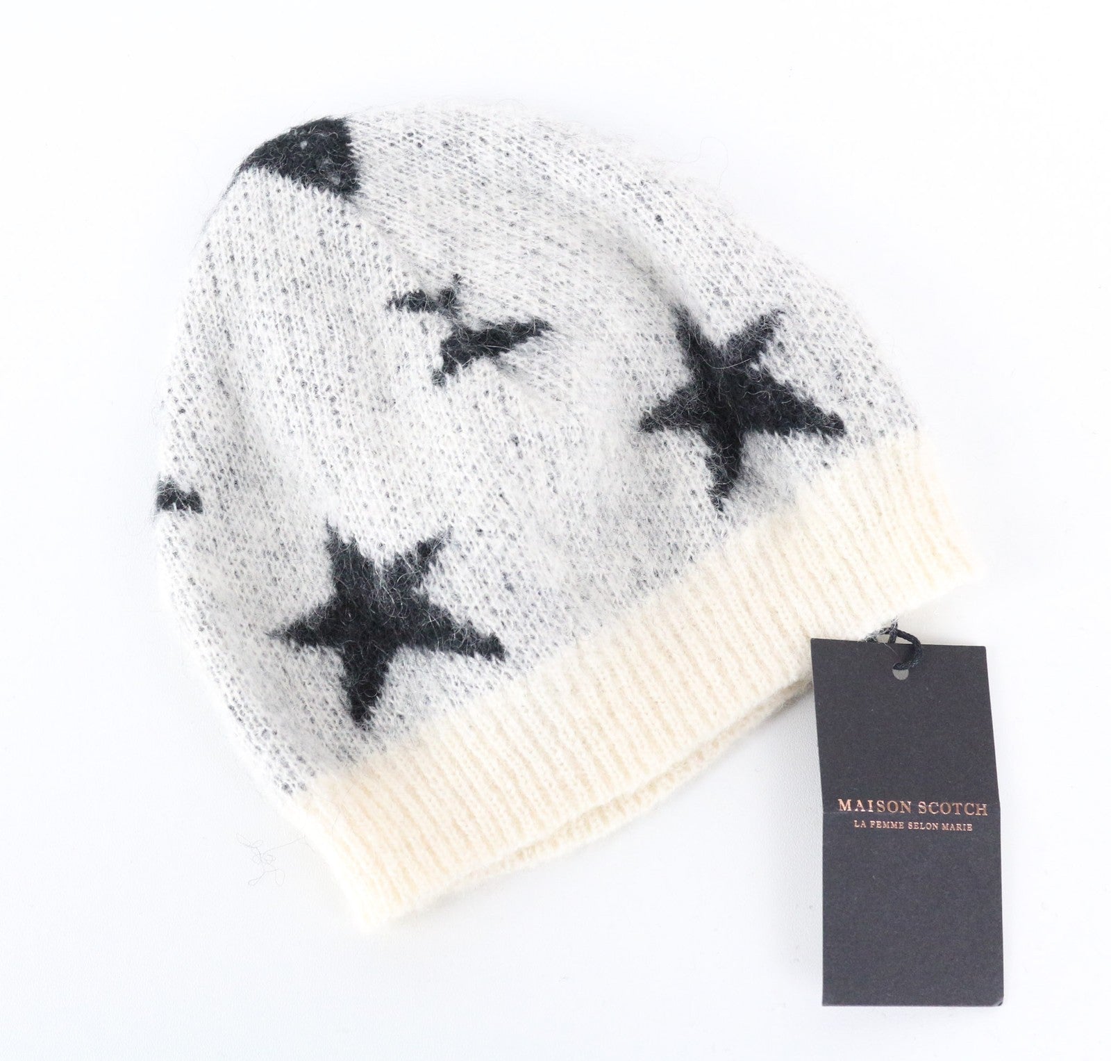 MAISON SCOTCH Women's OS Light Grey Beanie 2-Pack Stars Mohair Blend Knit
