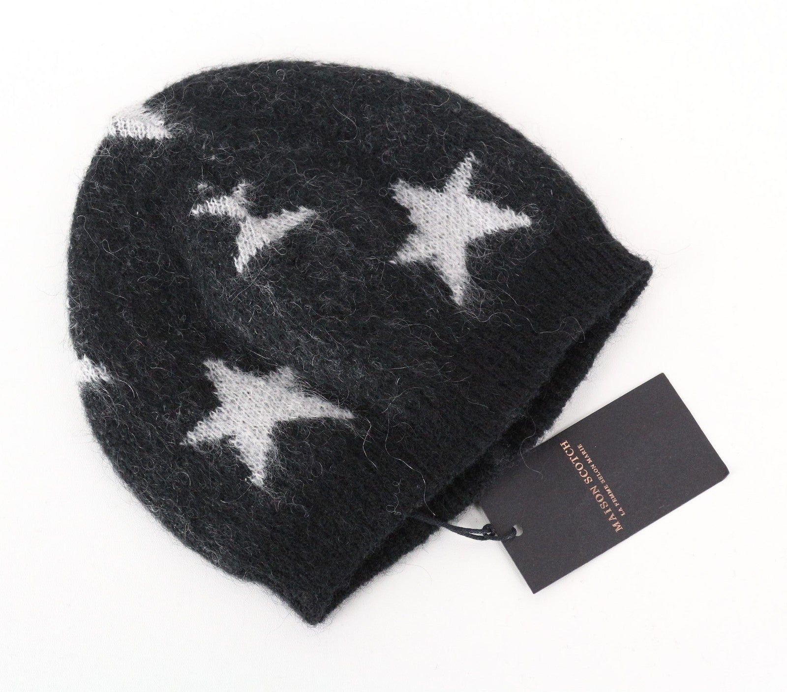 MAISON SCOTCH Women's OS Light Grey Beanie 2-Pack Stars Mohair Blend Knit