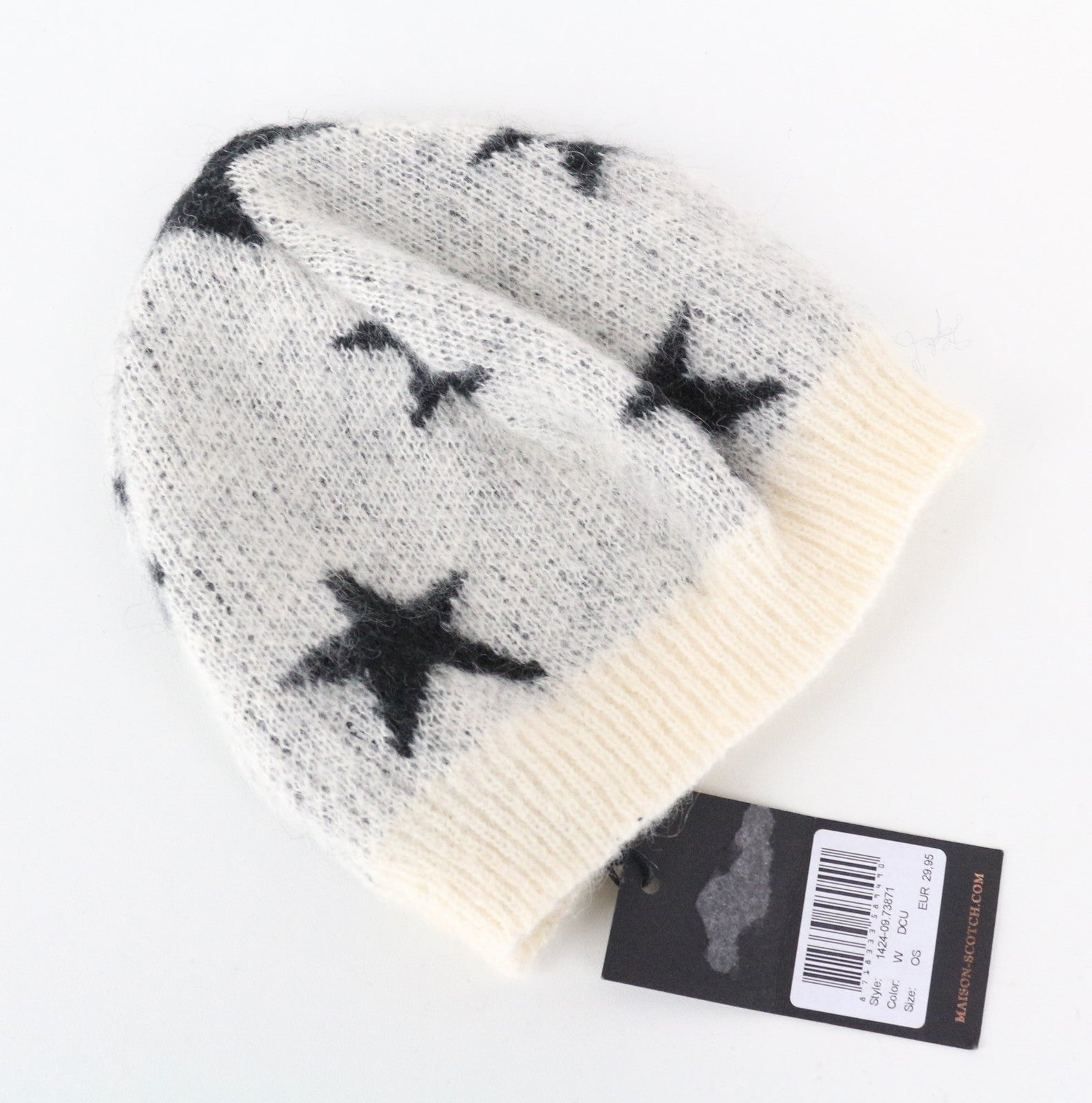 MAISON SCOTCH Women's OS Light Grey Beanie 2-Pack Stars Mohair Blend Knit