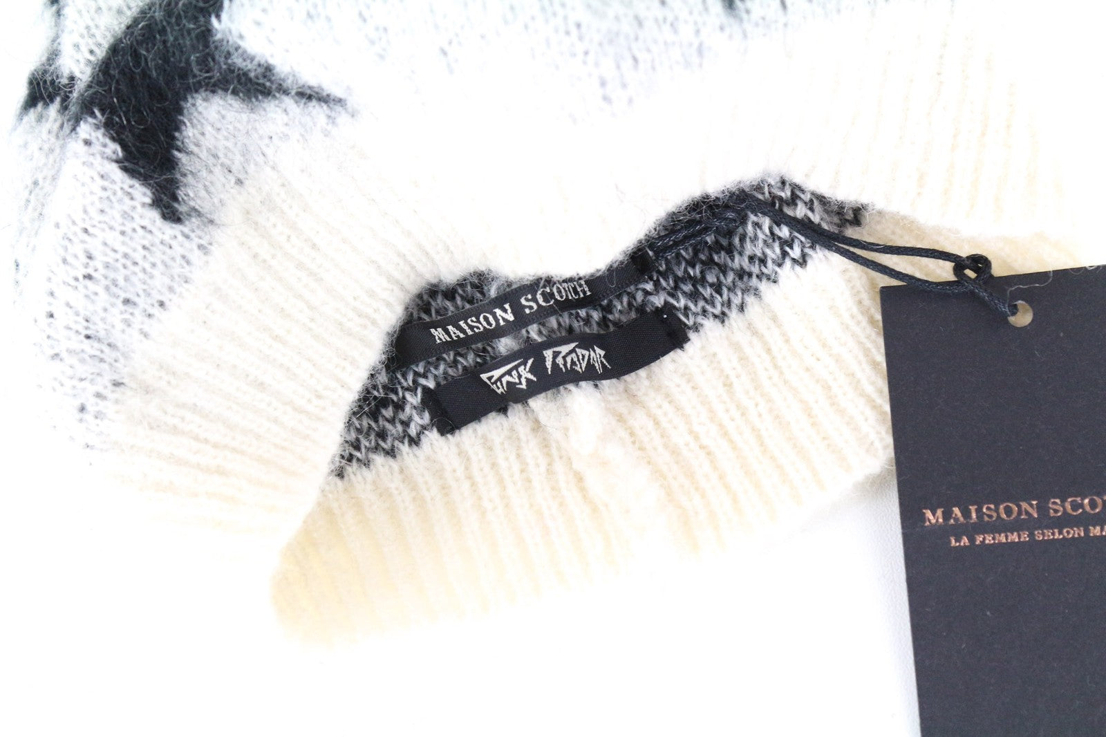 MAISON SCOTCH Women's OS Light Grey Beanie 2-Pack Stars Mohair Blend Knit