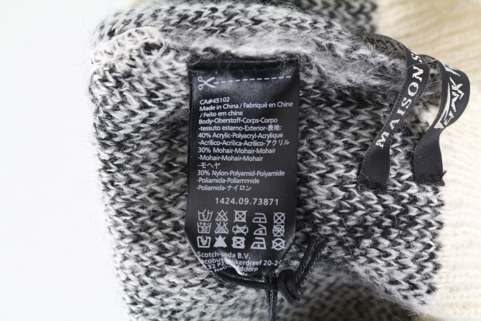 MAISON SCOTCH Women's OS Light Grey Beanie 2-Pack Stars Mohair Blend Knit