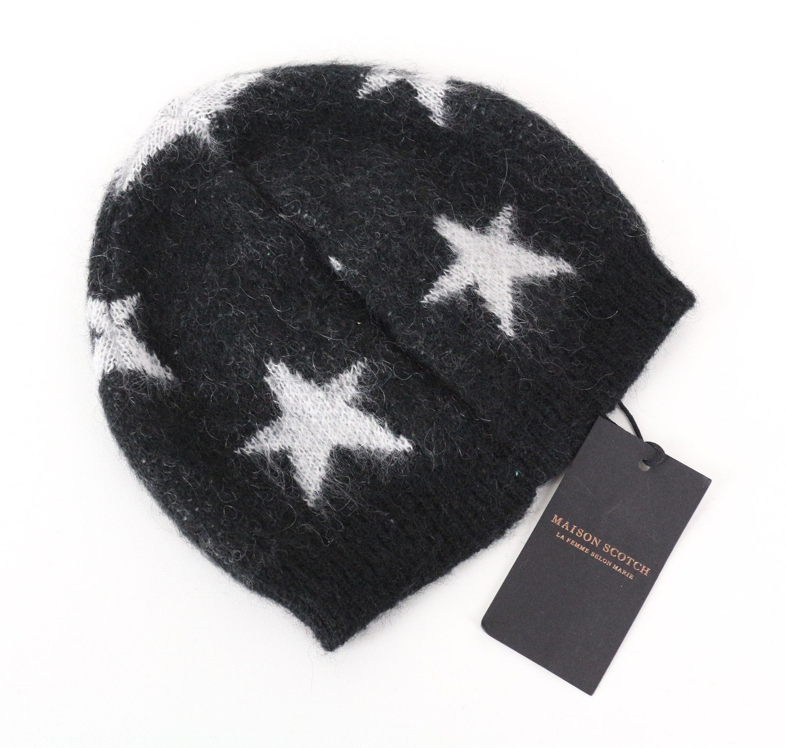 MAISON SCOTCH Women's OS Light Grey Beanie 2-Pack Stars Mohair Blend Knit