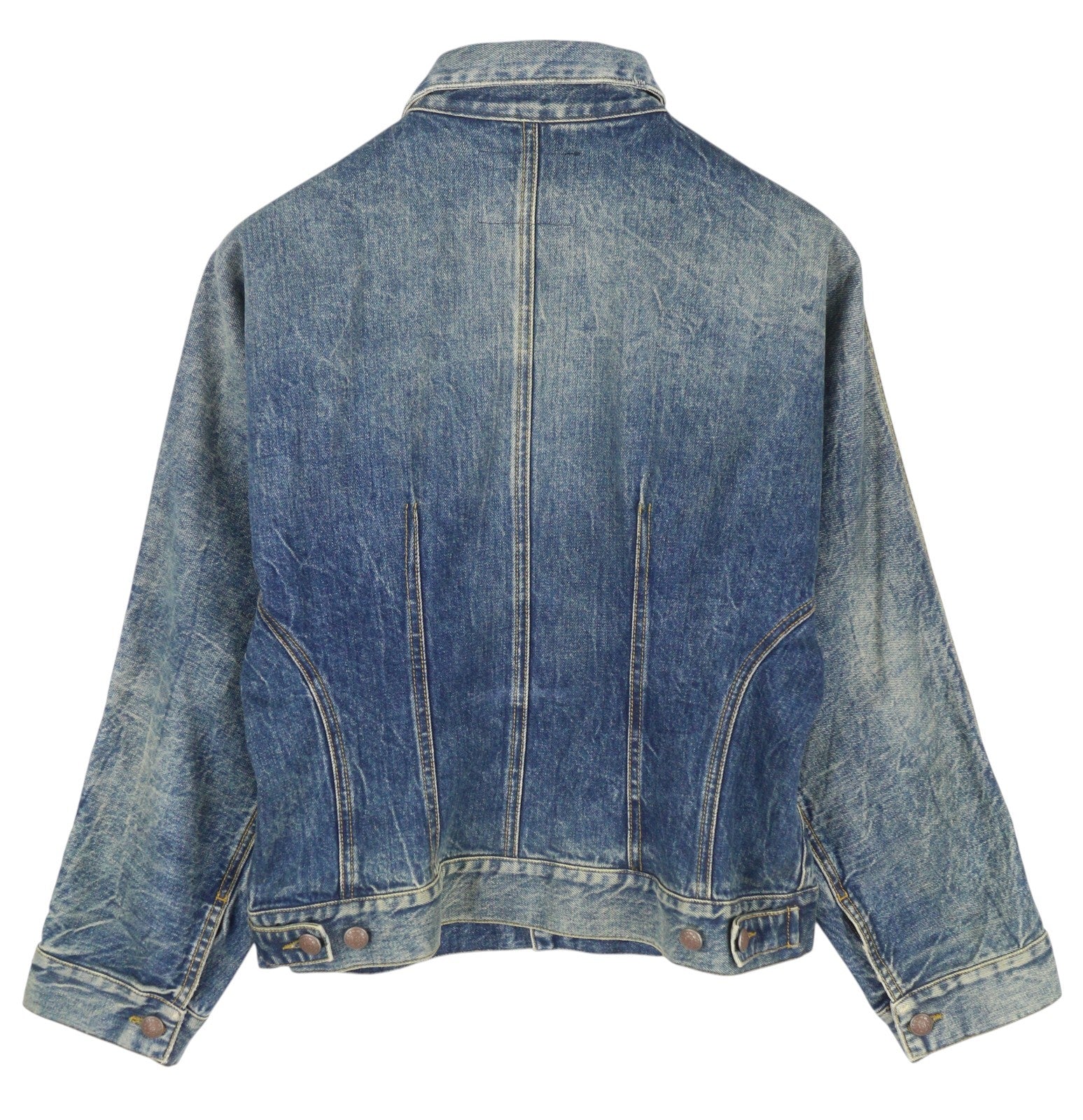 R13 Raglan Trucker Women Jacket M Kelly Loose Fit Button-Up Faded Washed Denim