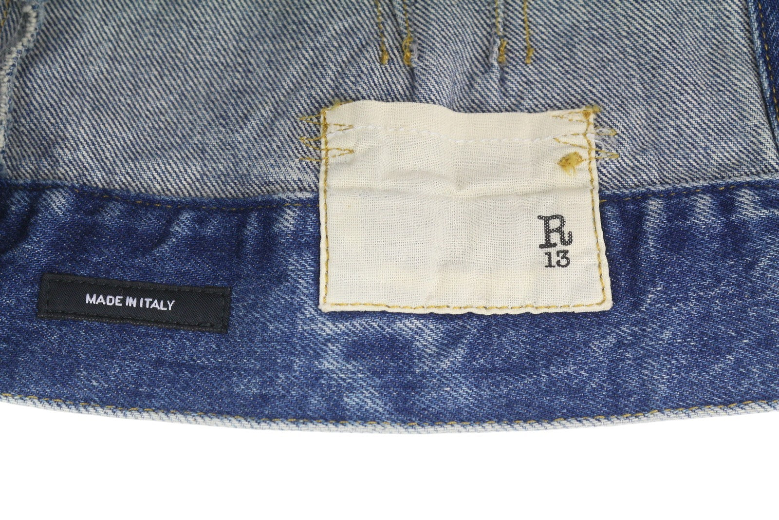 R13 Raglan Trucker Women Jacket M Kelly Loose Fit Button-Up Faded Washed Denim