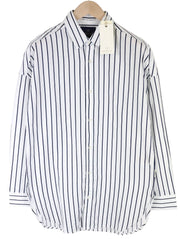 SCOTCH & SODA Men's M White Long Fit Pinstripe Pure Cotton Poplin Dress Shirt