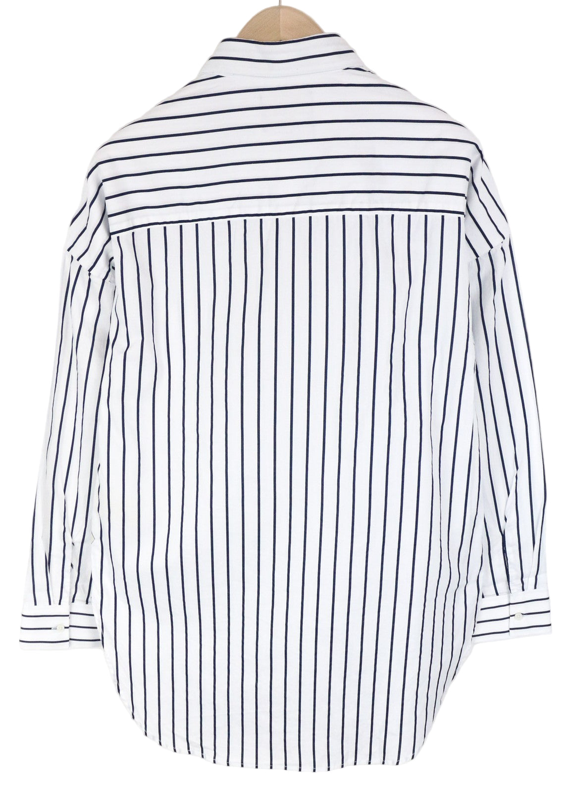 SCOTCH & SODA Men's M White Long Fit Pinstripe Pure Cotton Poplin Dress Shirt