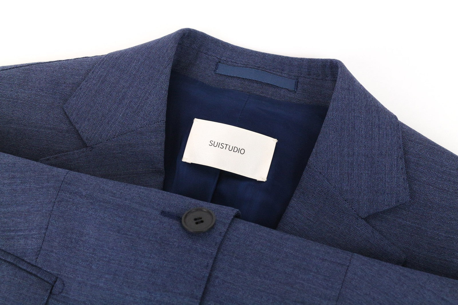 SUISTUDIO Cameron Women's UK8R Blue Pure Wool Lined Single-Breasted Blazer