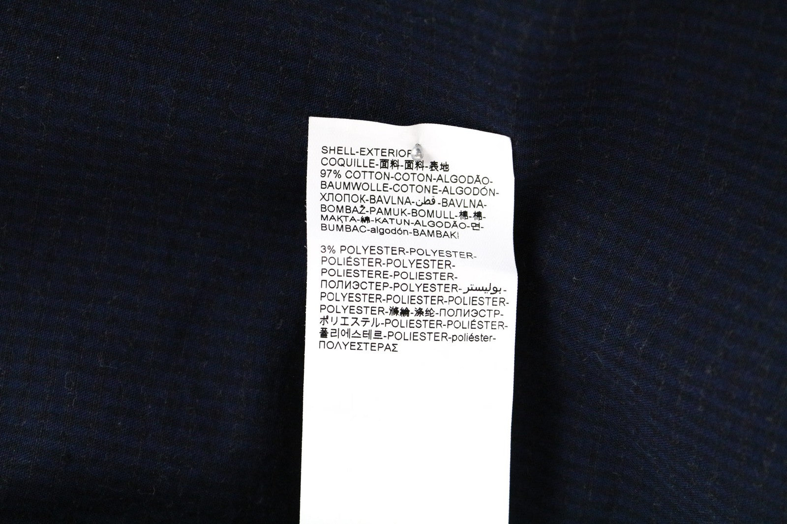 DESIGUAL Isma Men's S Navy Cotton Stretch Patterned Long Sleeve Pocketed Shirt