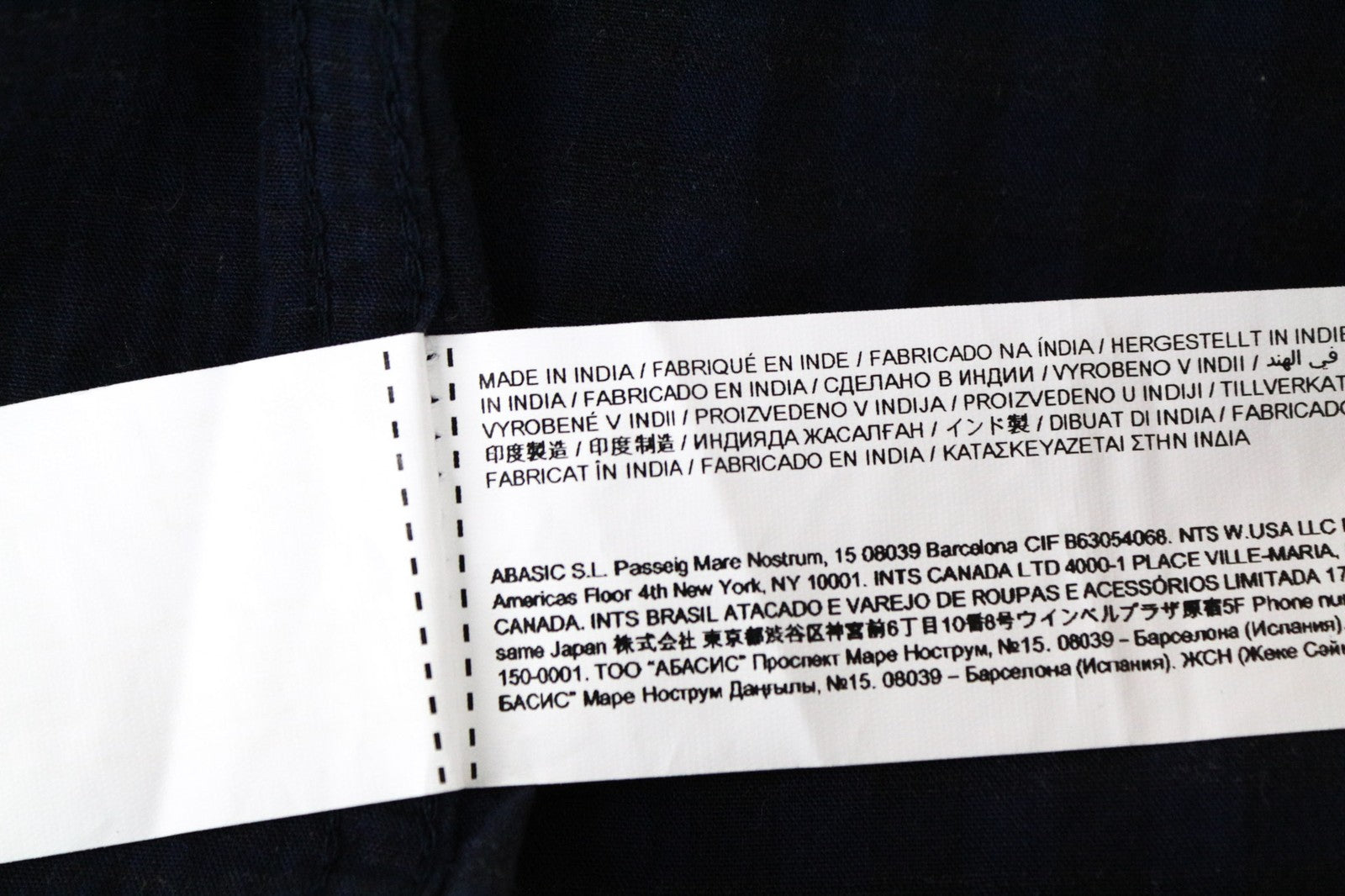 DESIGUAL Isma Men's S Navy Cotton Stretch Patterned Long Sleeve Pocketed Shirt