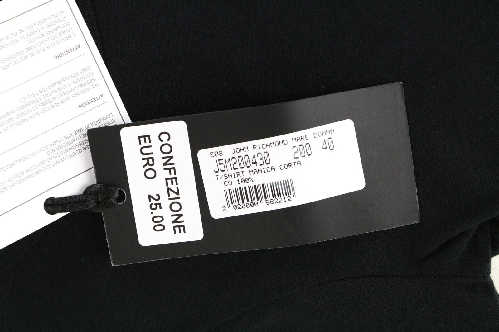 JOHN RICHMOND Women's IT40 Black Pure Cotton Short Sleeve Pullover Logo Tee