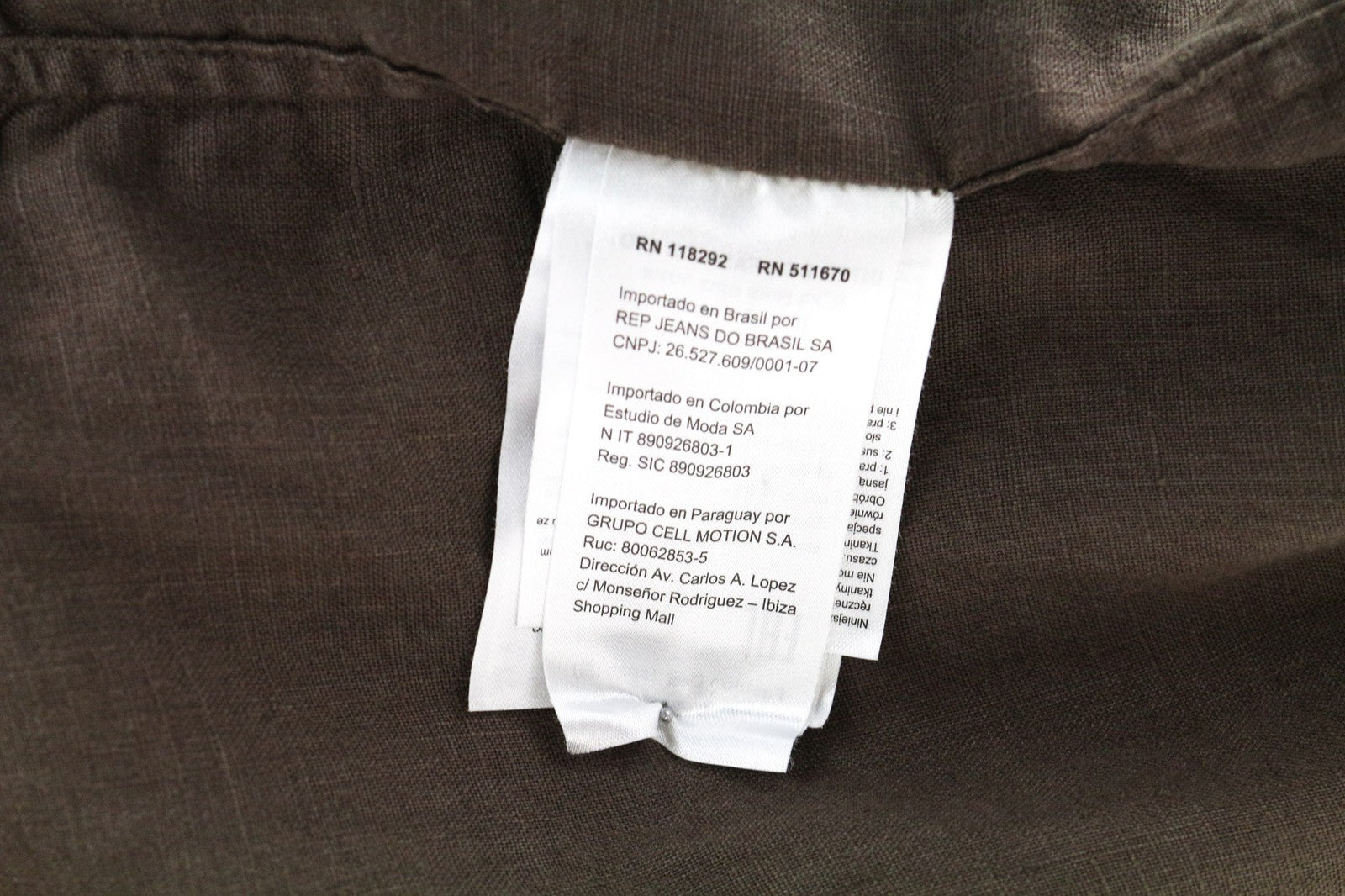 REPLAY Men's L Brown Pure Linen Short Sleeve Pocketed Button-Up Shirt