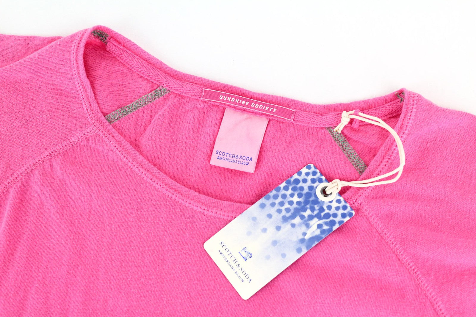 SCOTCH & SODA Men's ~S Fuchsia Pink Round Neck Cotton Jersey Pullover Shirt