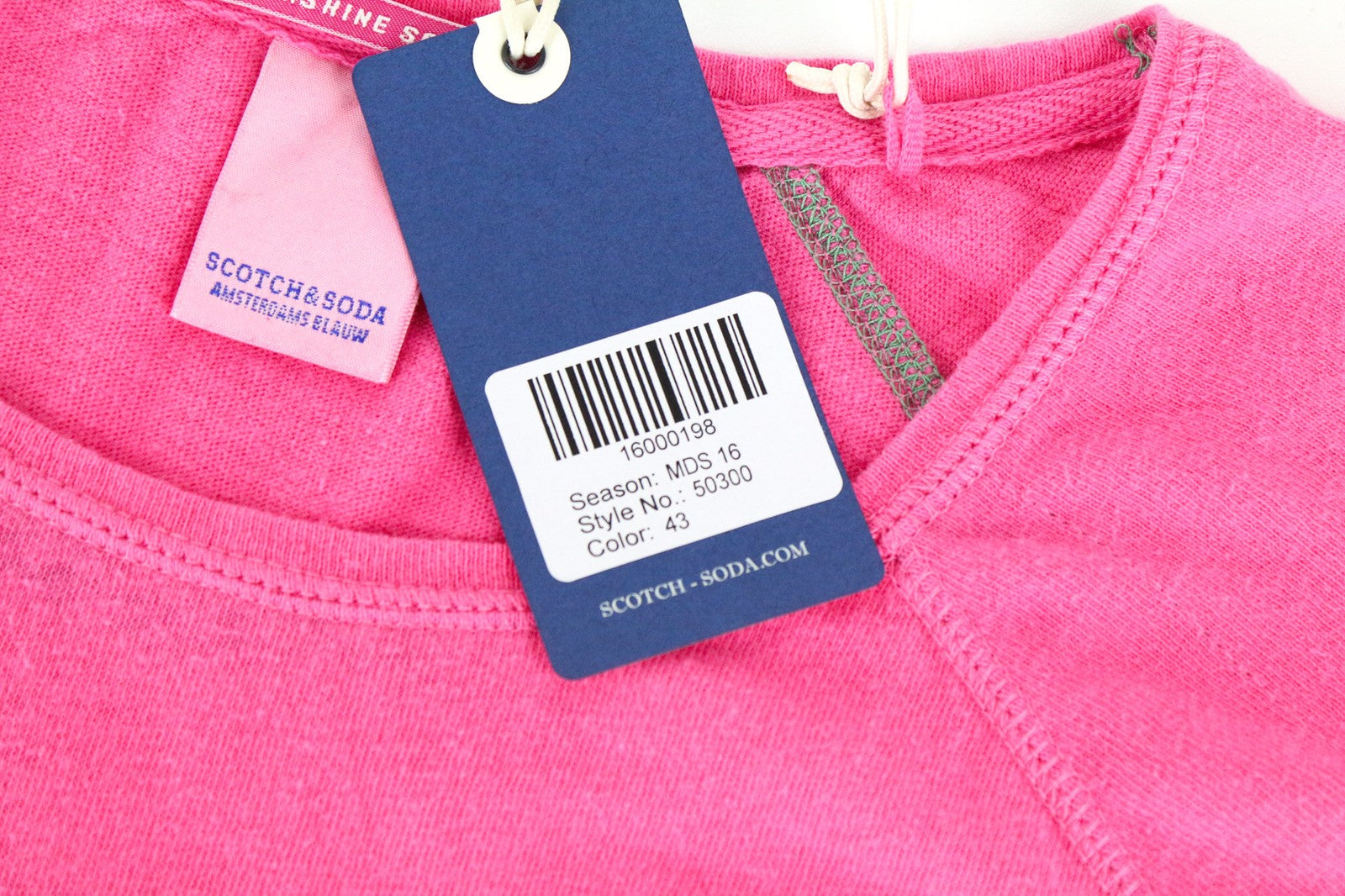 SCOTCH & SODA Men's ~S Fuchsia Pink Round Neck Cotton Jersey Pullover Shirt