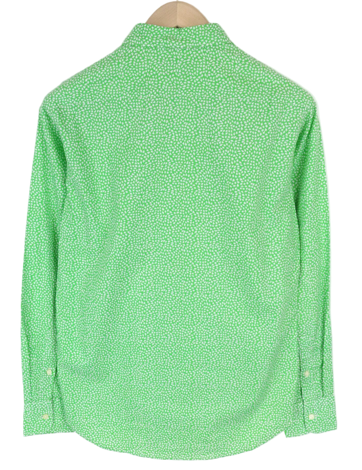 REPLAY Men's S Green Print Pure Cotton Button-Up Shirt Spread Collar Style