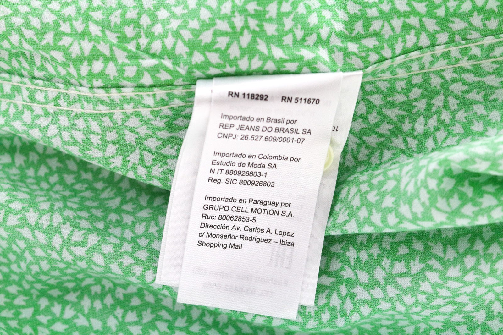 REPLAY Men's S Green Print Pure Cotton Button-Up Shirt Spread Collar Style