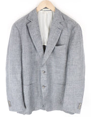 SUITSUPPLY Havana Patch Men's UK42R Grey Slim Pure Linen Half-Lined Blazer